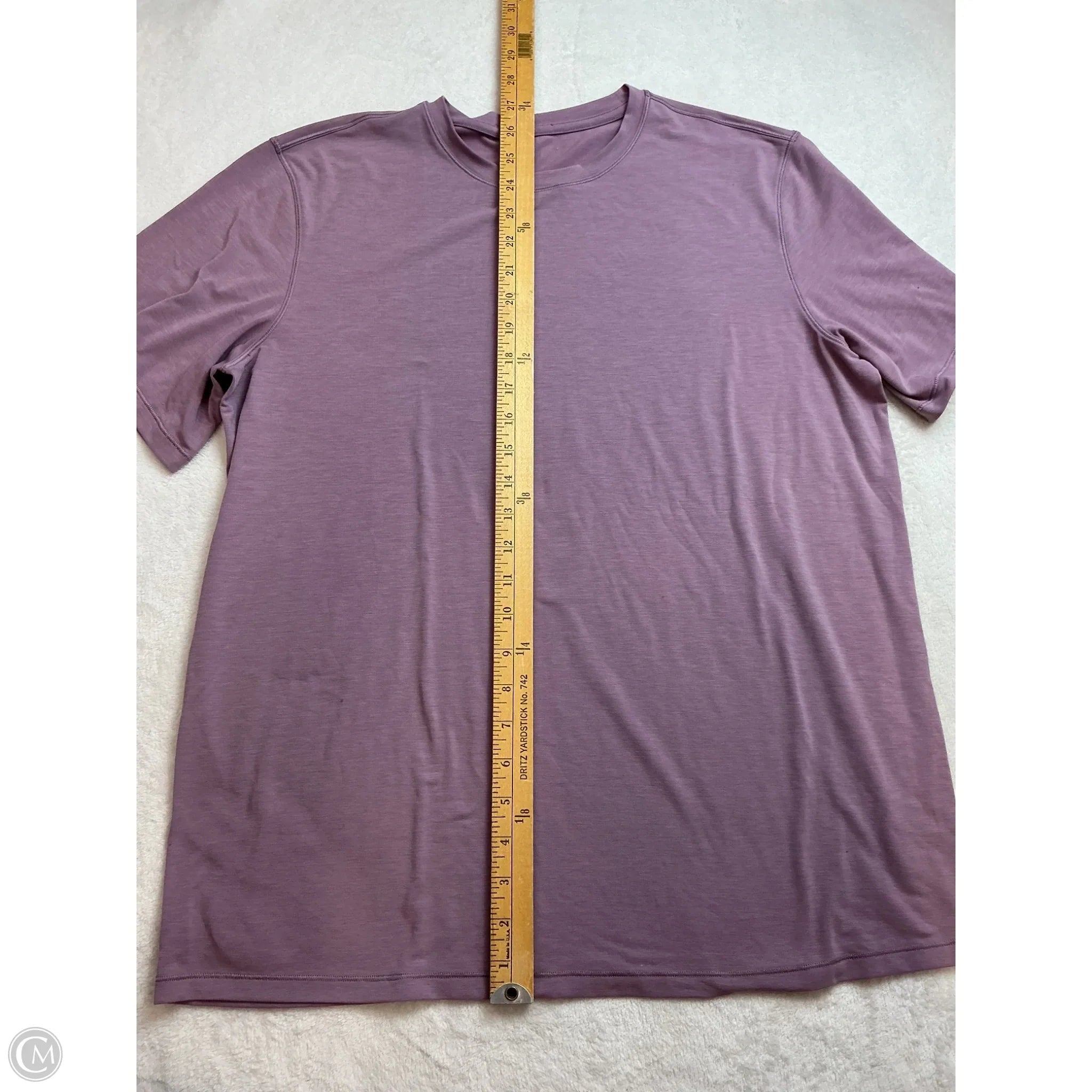 Athletic Top Short Sleeve By Lululemon In Purple, Size: L