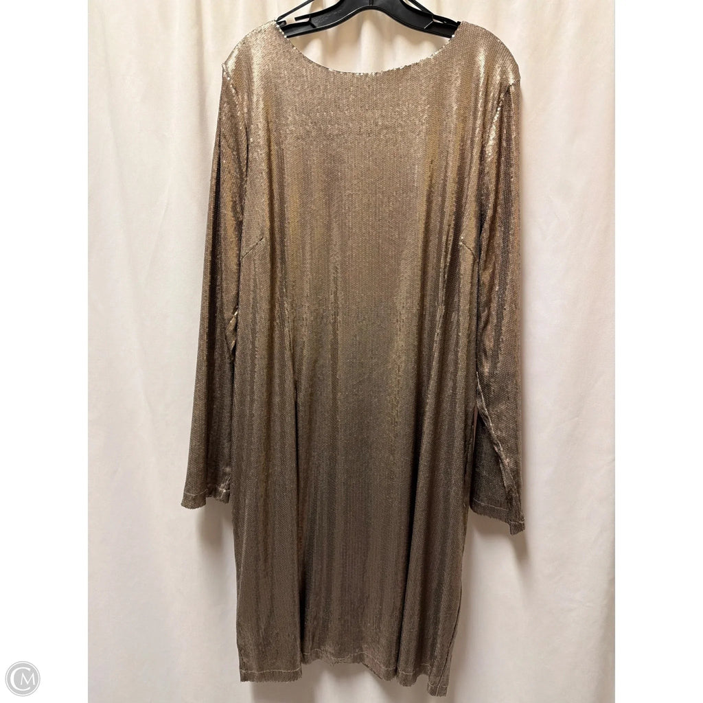Dress Casual Midi By Clothes Mentor In Gold, Size: 3x