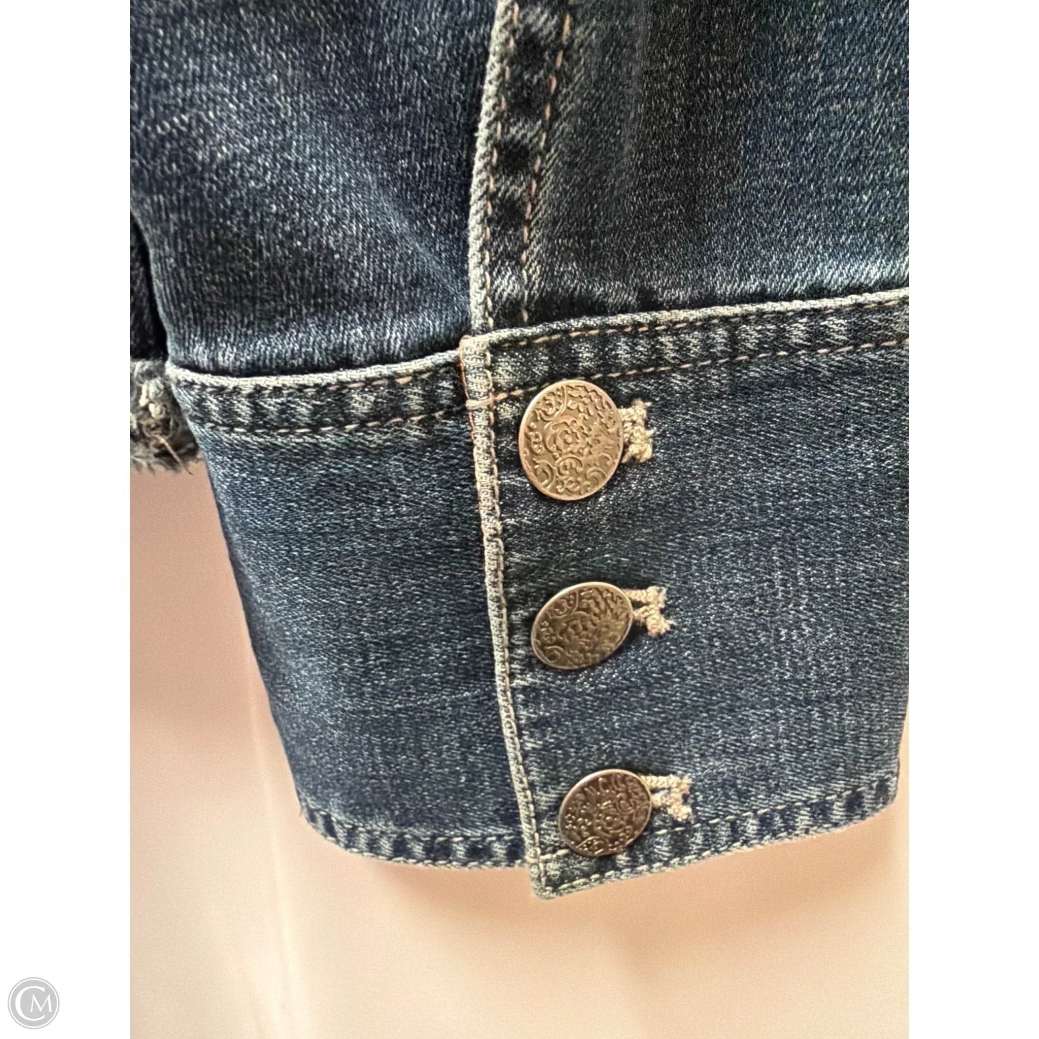 Jacket Denim By Clothes Mentor In Blue Denim, Size: L