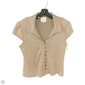 Top Short Sleeve By Reformation In Tan & White, Size: Xl
