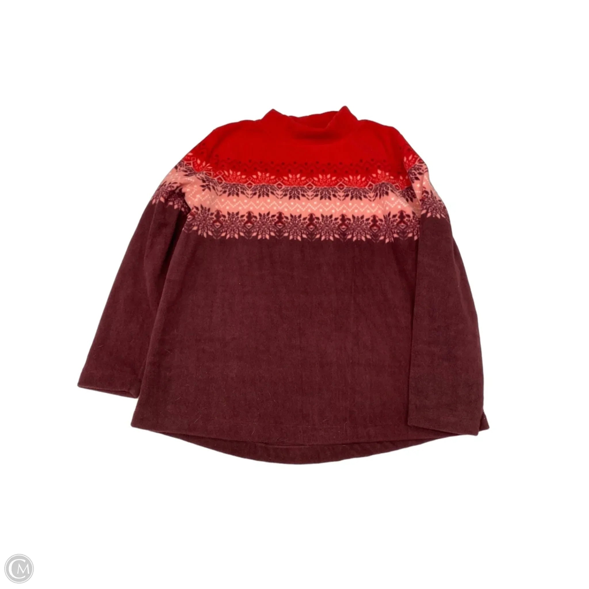 Sweatshirt Collar By Croft And Barrow In Purple & Red, Size: L