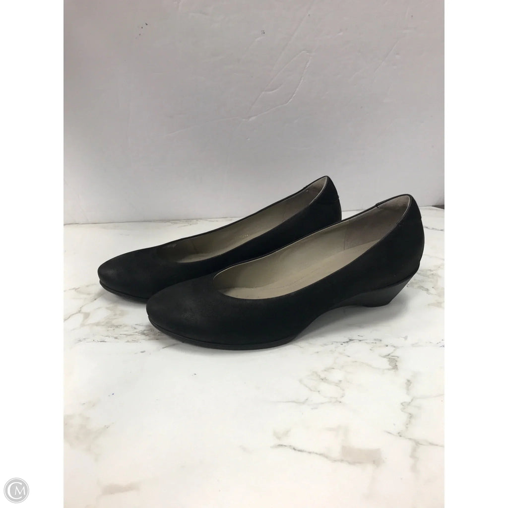Shoes Heels Wedge By Ecco In Black, Size: 9