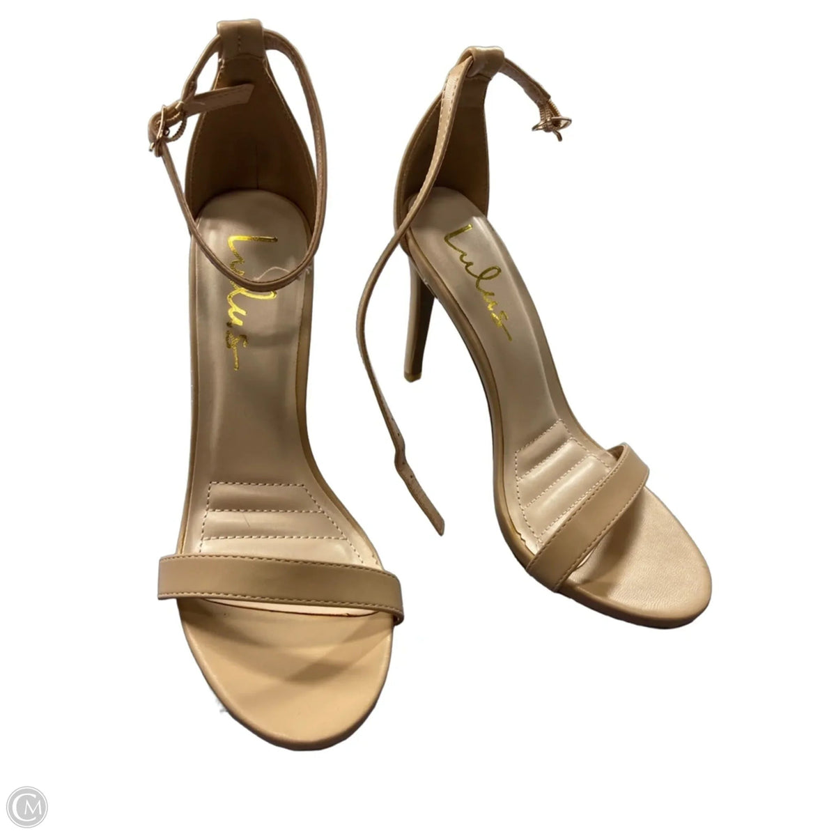 Sandals Heels Stiletto By Lulu In Tan, Size: 7.5