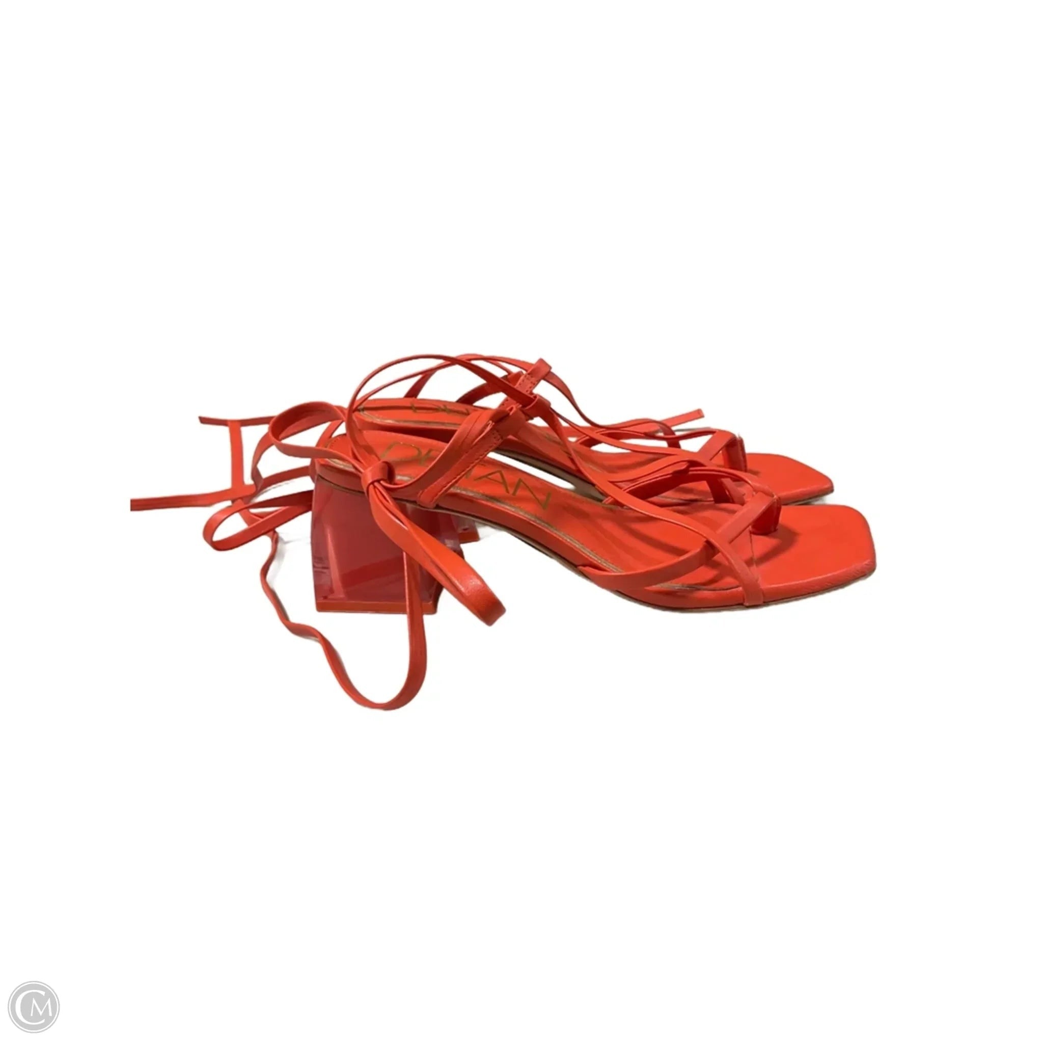 Sandals Heels Block By Cmb In Orange, Size: 7