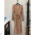 Dress Casual Midi By Fashion Bug In Tan & White, Size: L