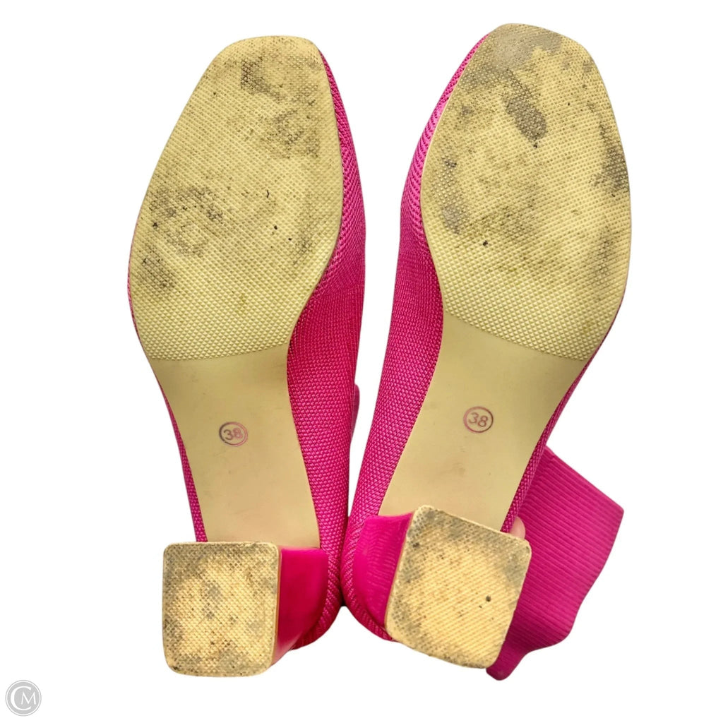 Boots Ankle Heels In Pink, Size: 7.5