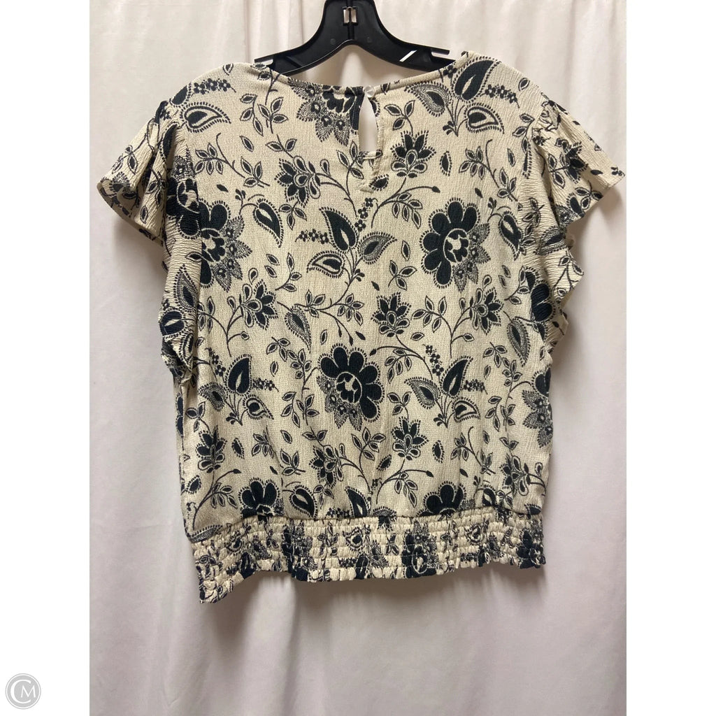 Top Short Sleeve By Ann Taylor In Tan, Size: L