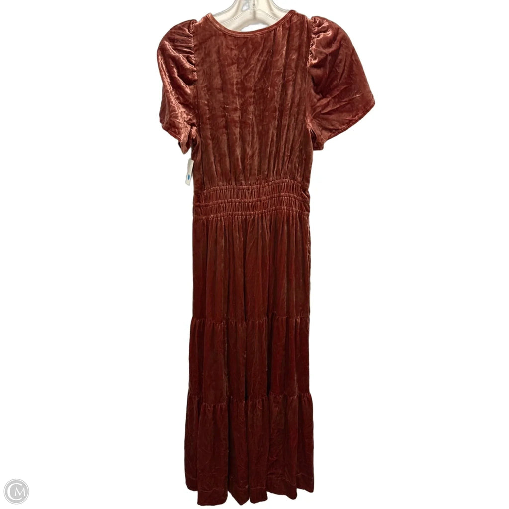 Dress Casual Maxi By Anthropologie In Orange, Size: Xs