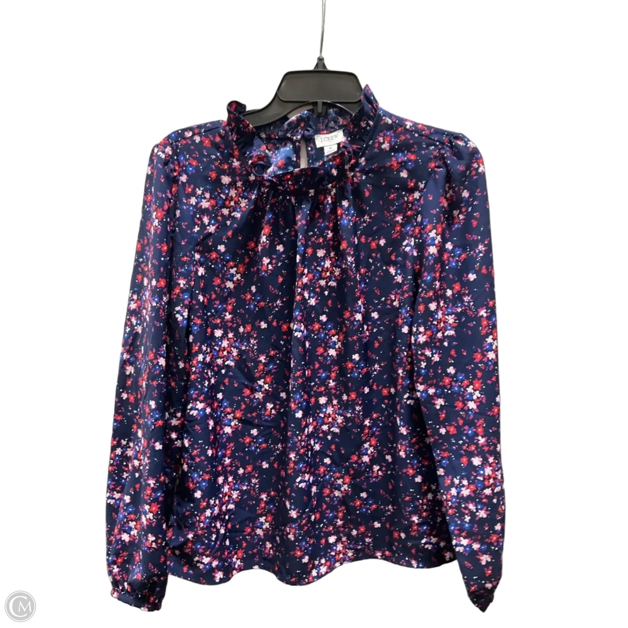 Top Long Sleeve By J. Crew In Blue & Red, Size: M