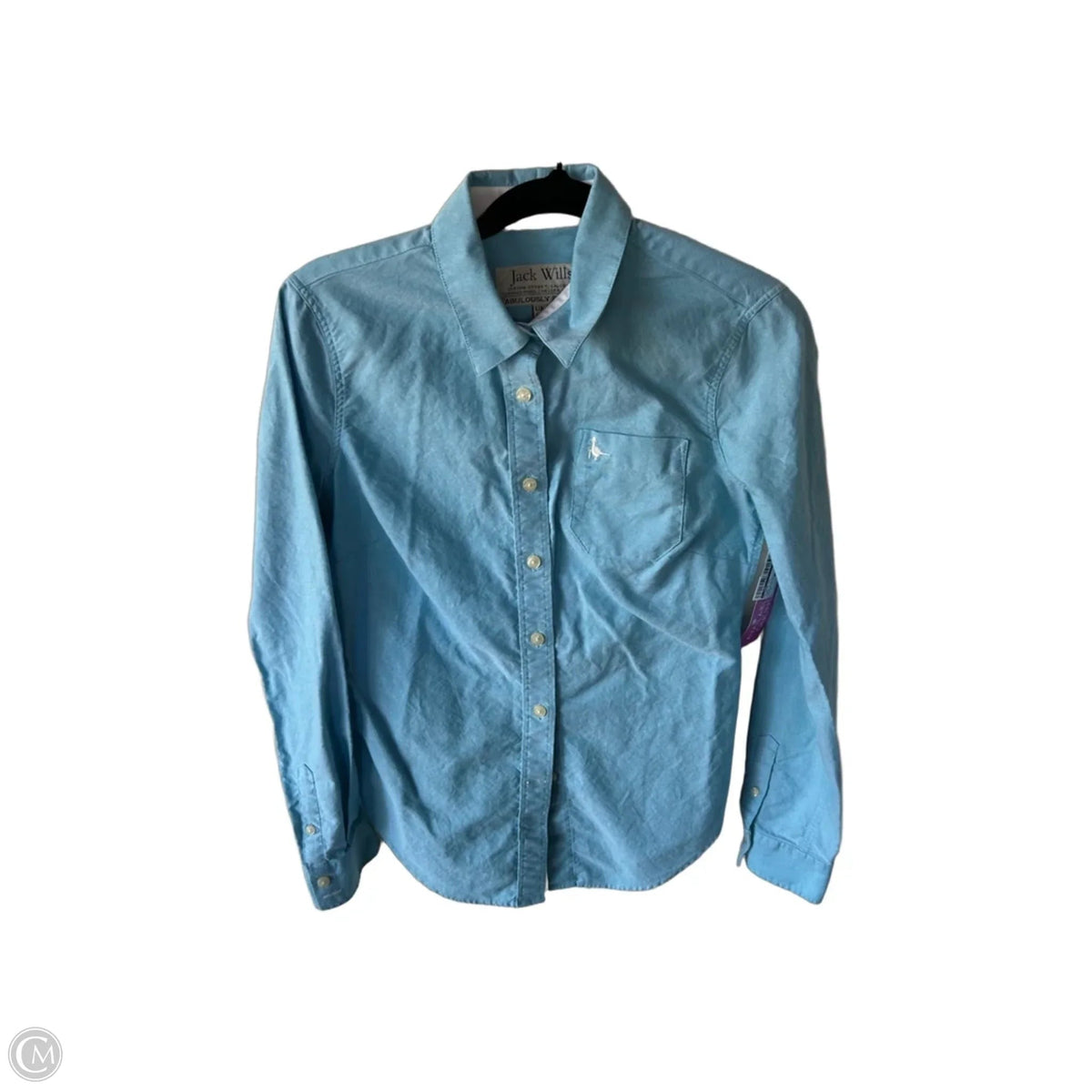 Blouse Long Sleeve By Cmc In Blue, Size: S