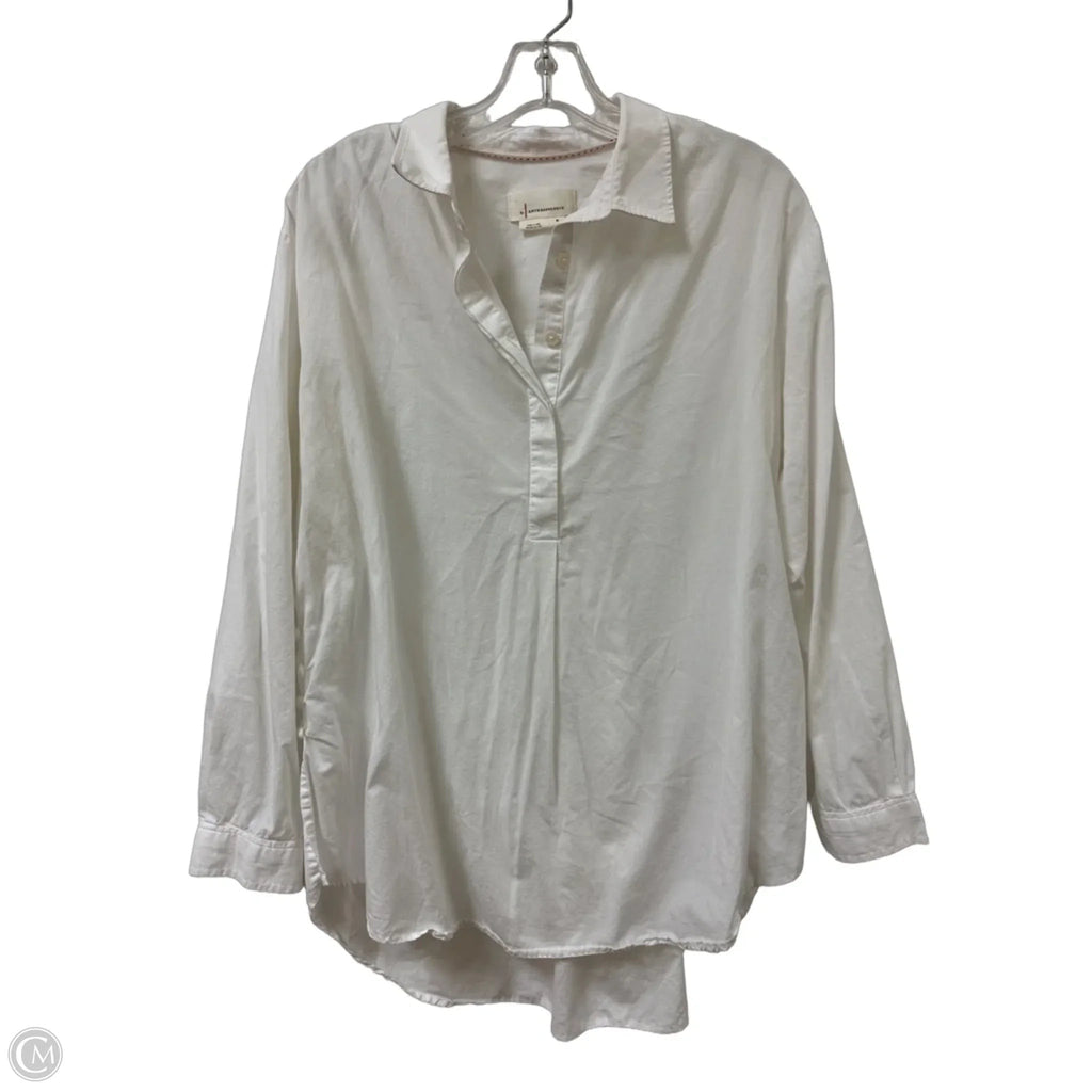Tunic Long Sleeve By Anthropologie In White, Size: M