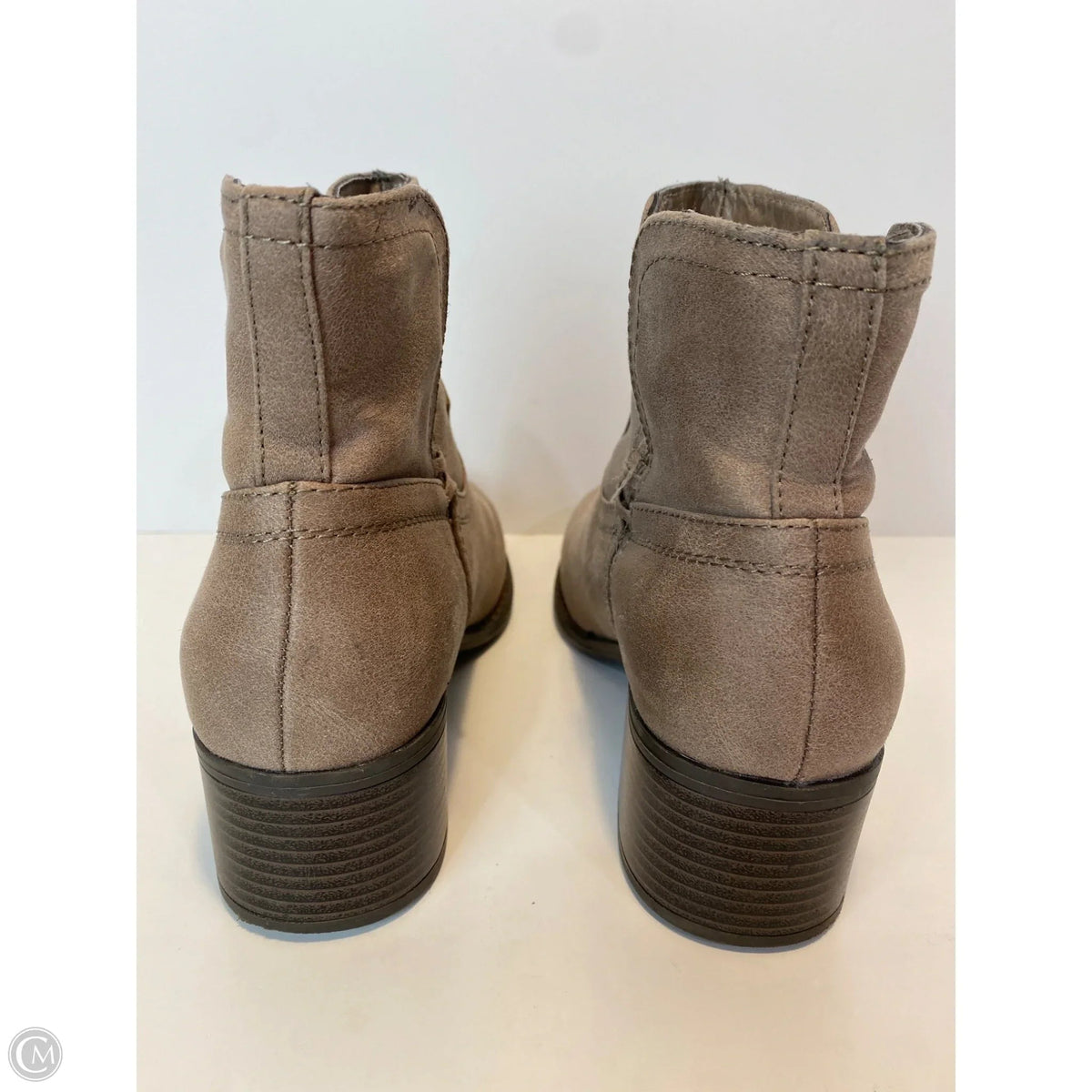 Boots Ankle Heels By True Craft In Taupe, Size: 7