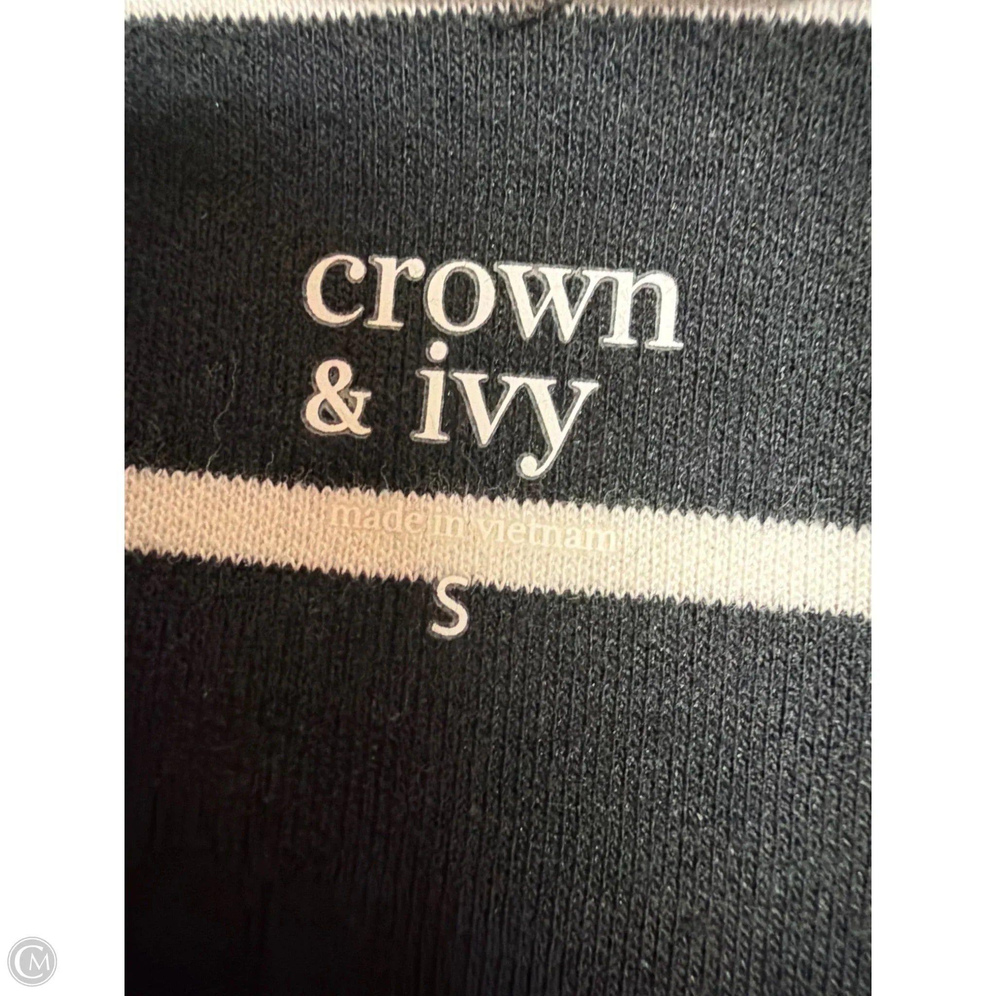 Top Long Sleeve By Crown And Ivy In Black & White, Size: S