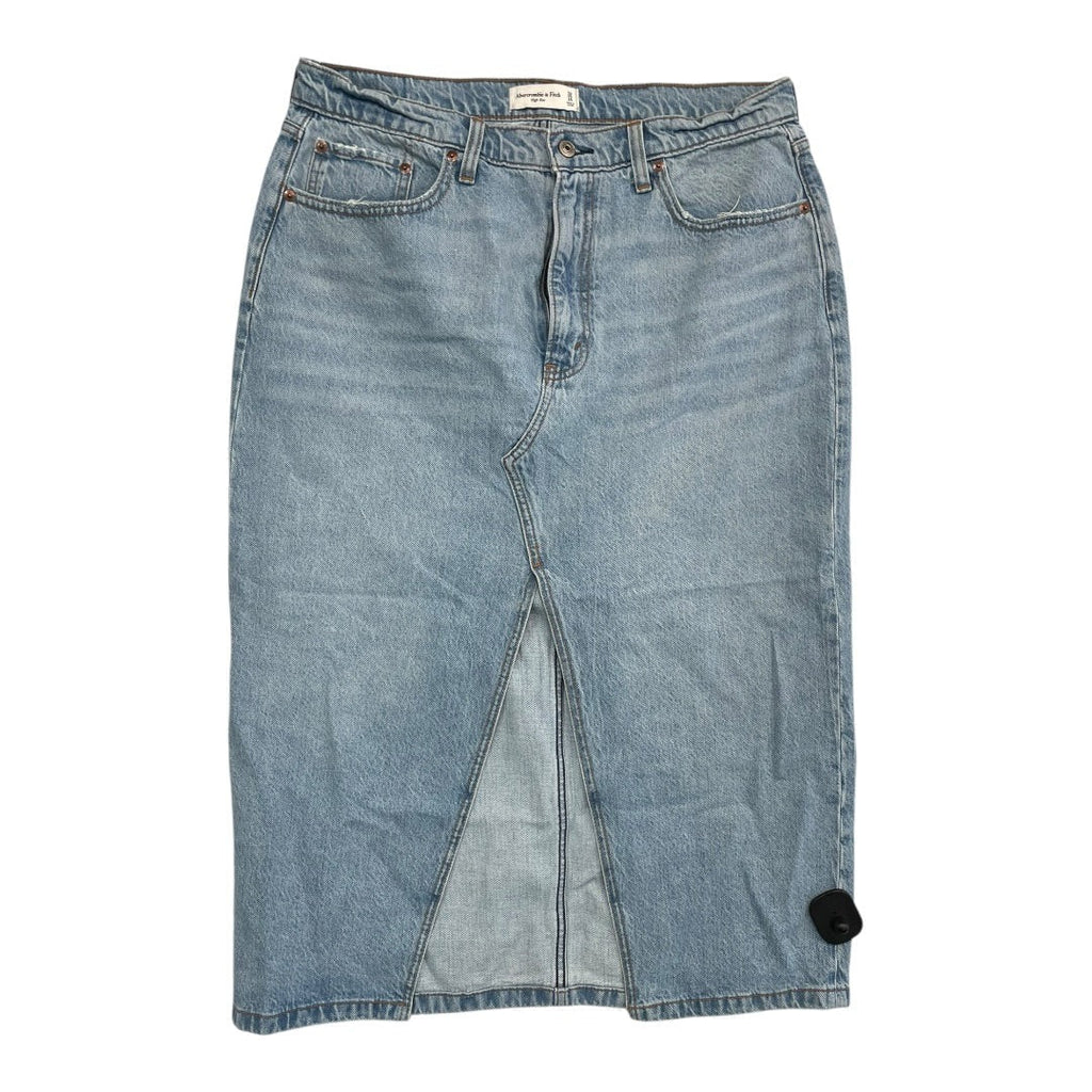 Skirt Midi By Abercrombie And Fitch In Blue Denim, Size:14
