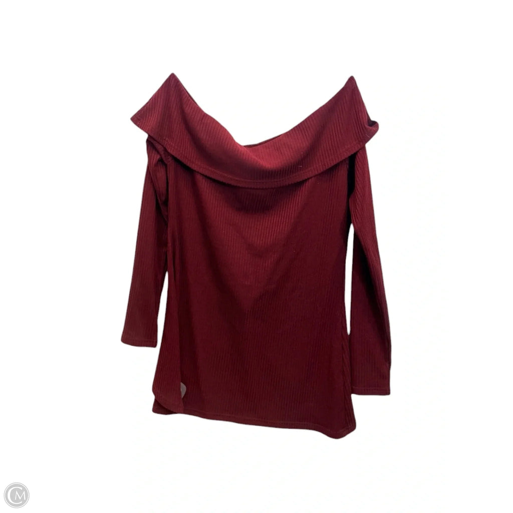 Top Long Sleeve By Chloah In Maroon, Size: L