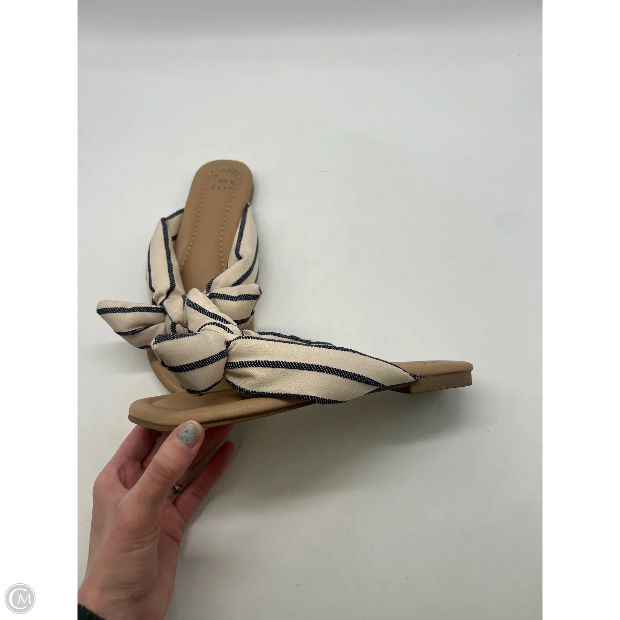 Sandals Flats By A New Day In Blue & Cream, Size: 7