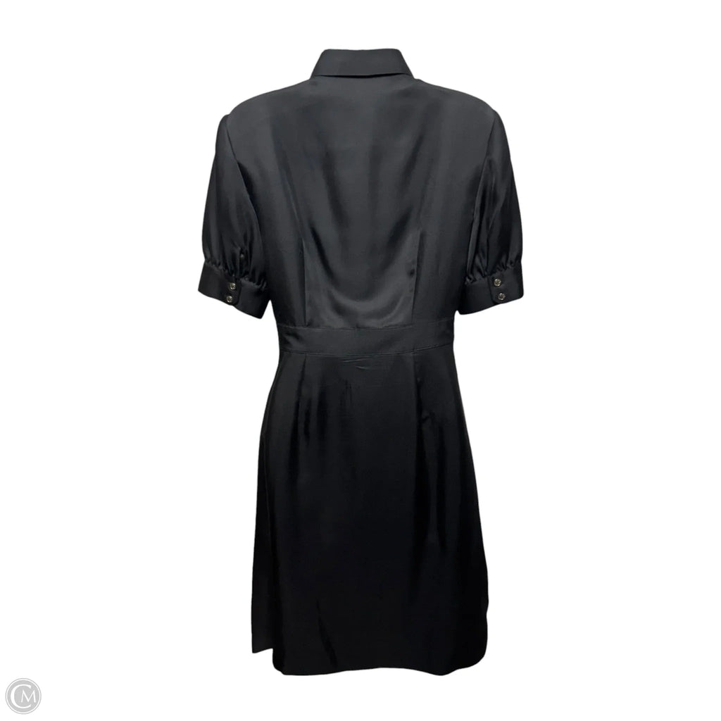 Ruffle Front Silk Dress Designer By Tory Burch In Black, Size: 4