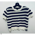 Top Short Sleeve By Zara In Striped Pattern, Size: M