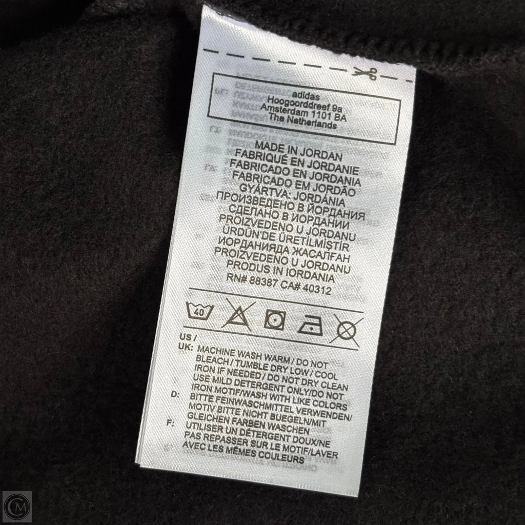 Athletic Top Long Sleeve Hoodie By Adidas In Black, Size: L