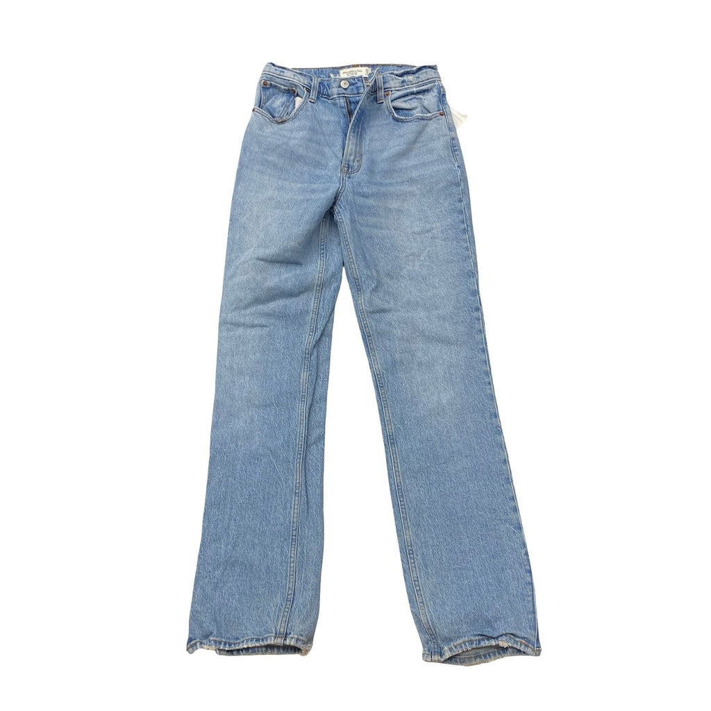 Jeans Straight By Abercrombie And Fitch In Blue Denim, Size:4