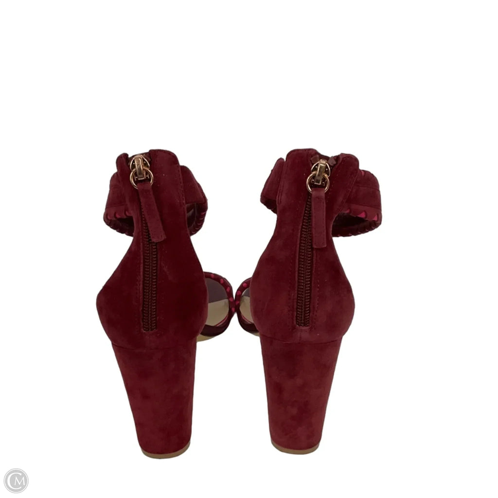 Sandals Heels Block By White House Black Market In Maroon, Size: 10