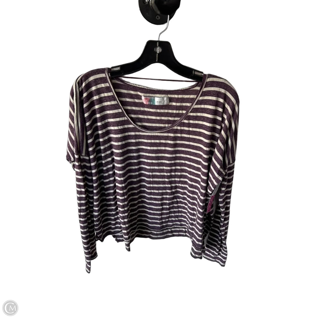Top Long Sleeve By Free People In Purple & Tan, Size: Osfm