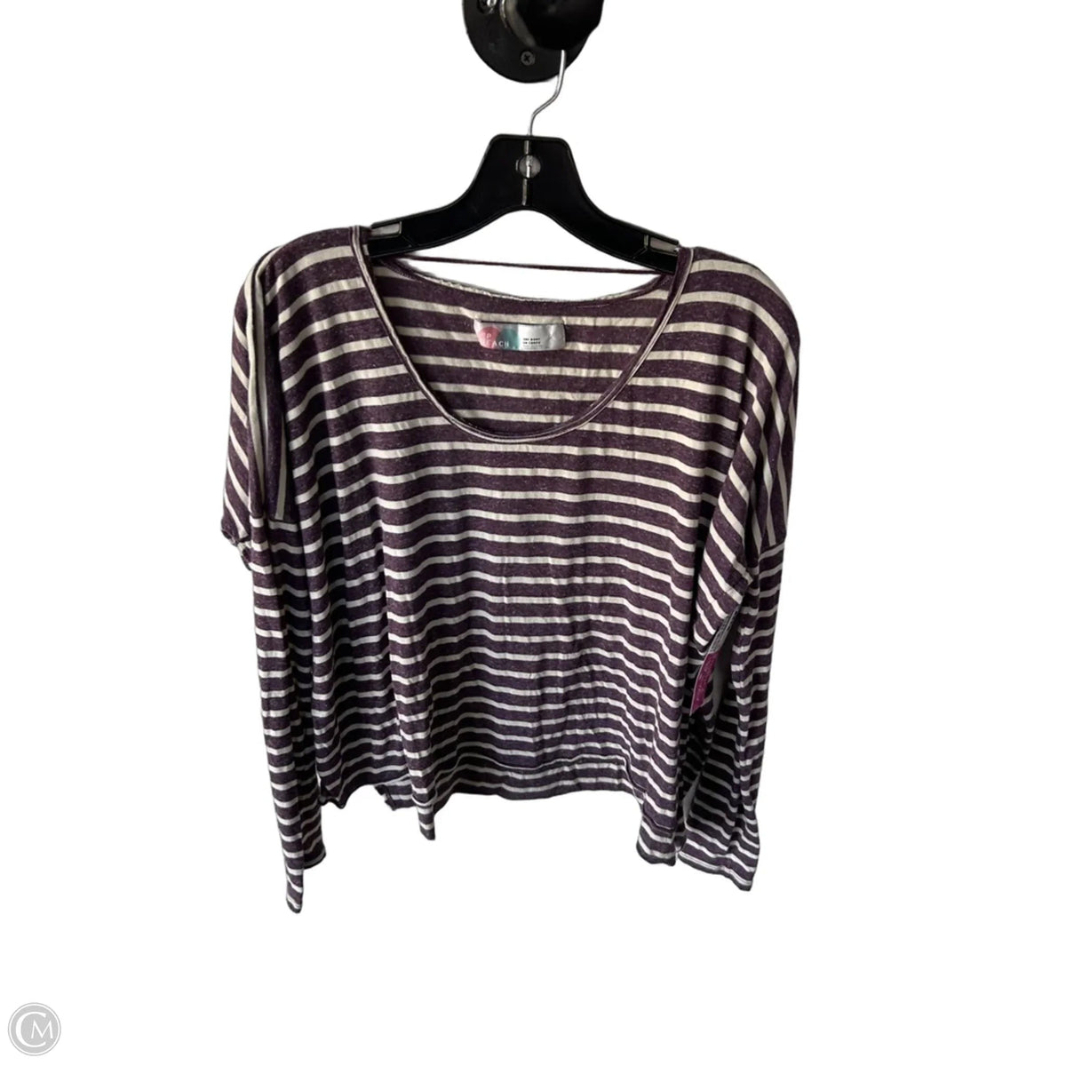 Top Long Sleeve By Free People In Purple & Tan, Size: Osfm