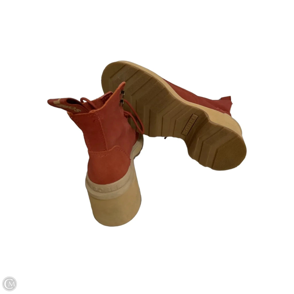 Boots Ankle Heels By Sorel In Orange & Tan, Size: 5.5