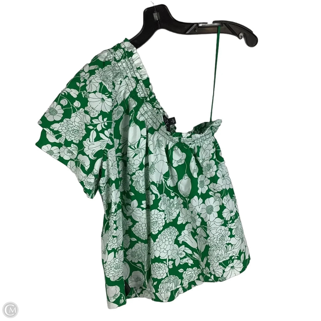 Top Short Sleeve By J. Crew In Green & White, Size: S