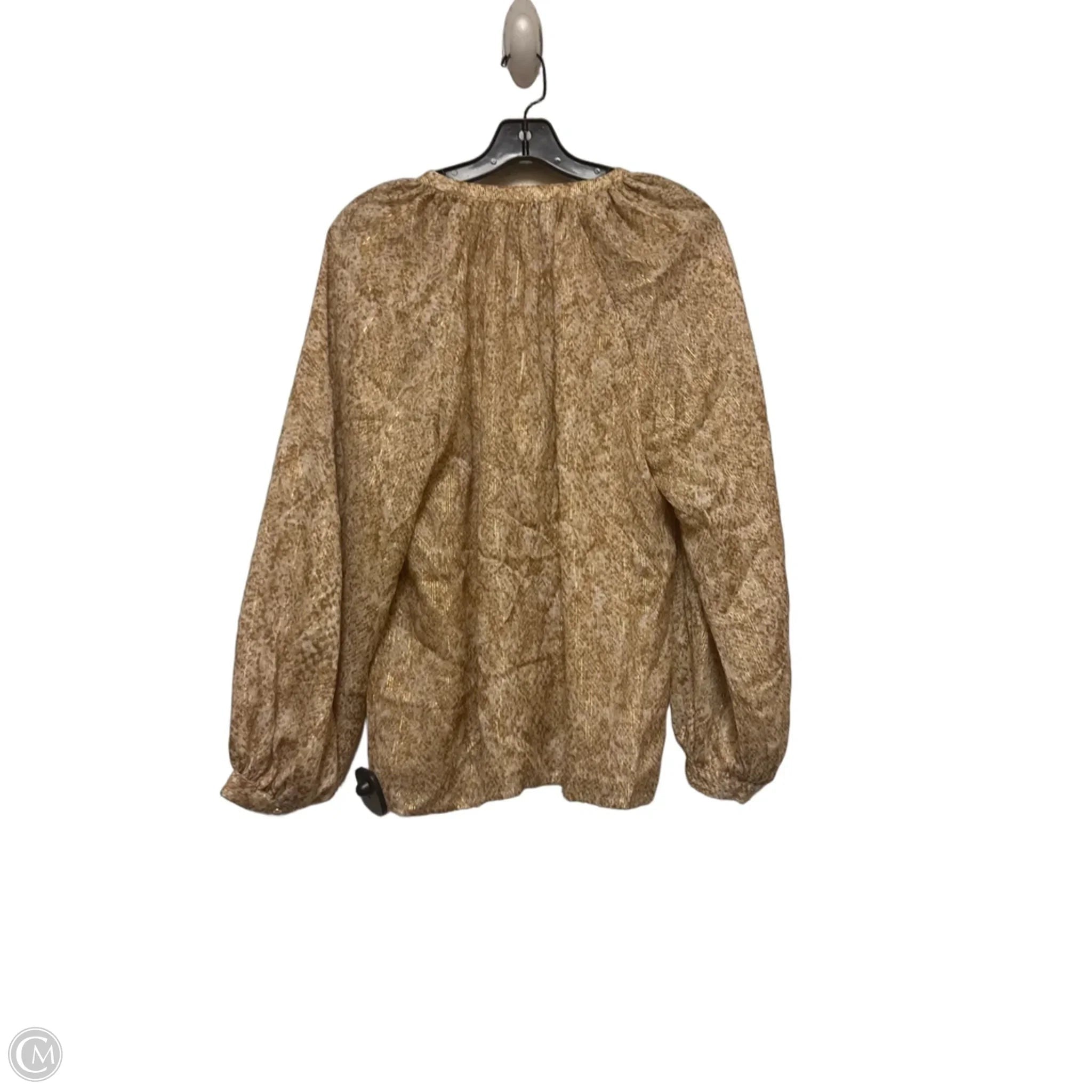 Top Long Sleeve By Tommy Bahama In Gold & Tan, Size: Xs