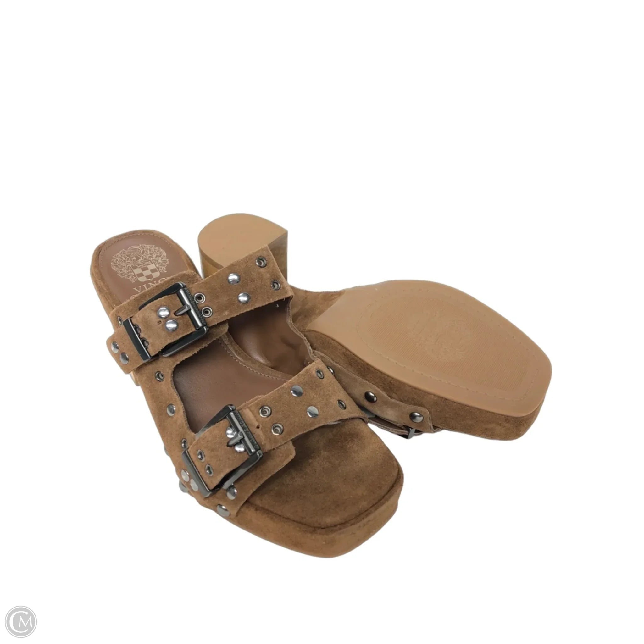 Sandals Heels Block By Vince Camuto In Brown, Size: 7