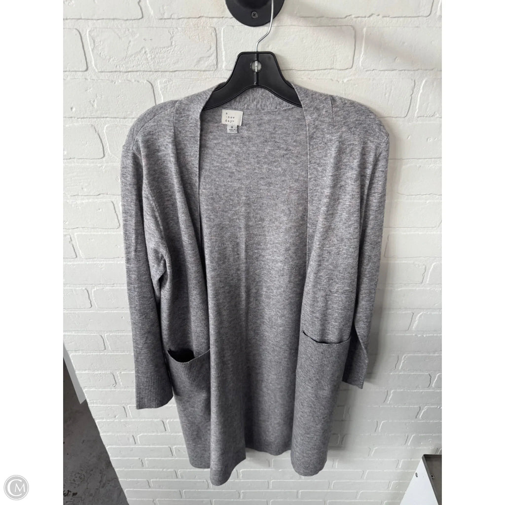 Sweater Cardigan By A New Day In Grey & Pink, Size: M