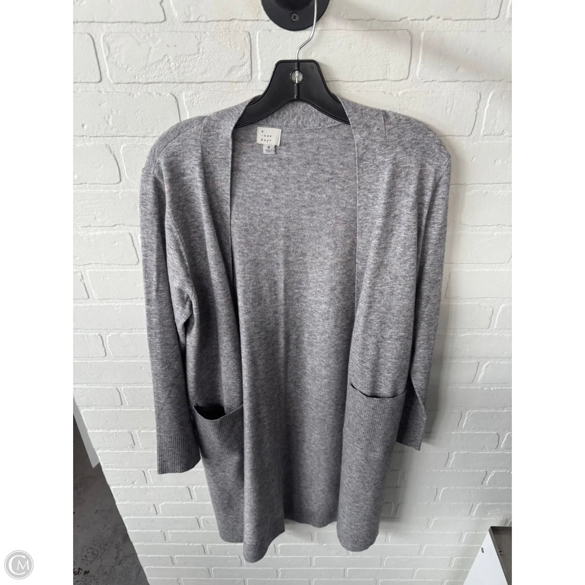 Sweater Cardigan By A New Day In Grey & Pink, Size: M