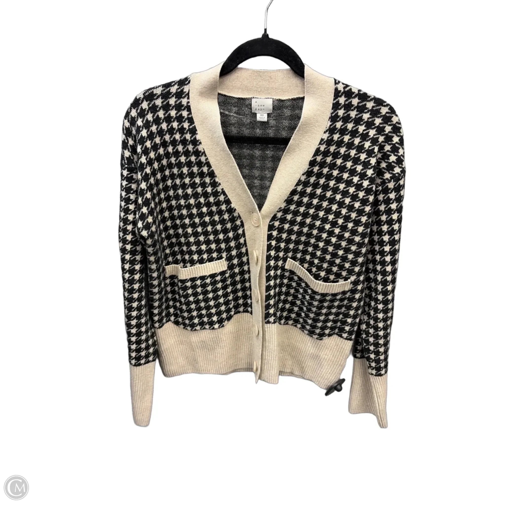 Sweater Cardigan By A New Day In Plaid Pattern, Size: Xs