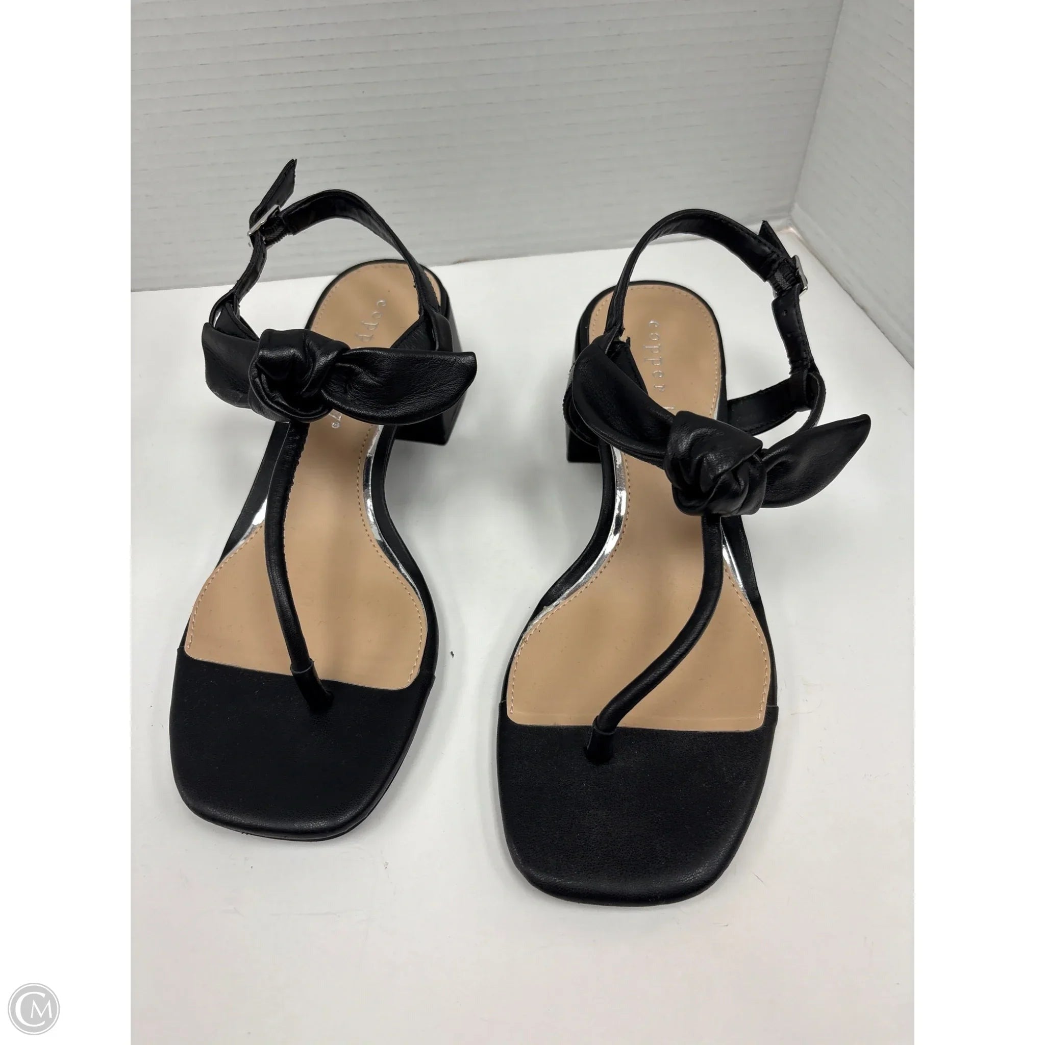 Sandals Heels Block By Copper Key In Black, Size: 8
