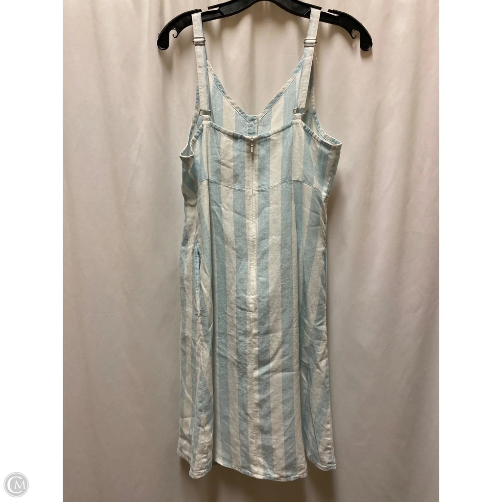 Dress Casual Midi By Saks Fifth Avenue In Blue & White, Size: L