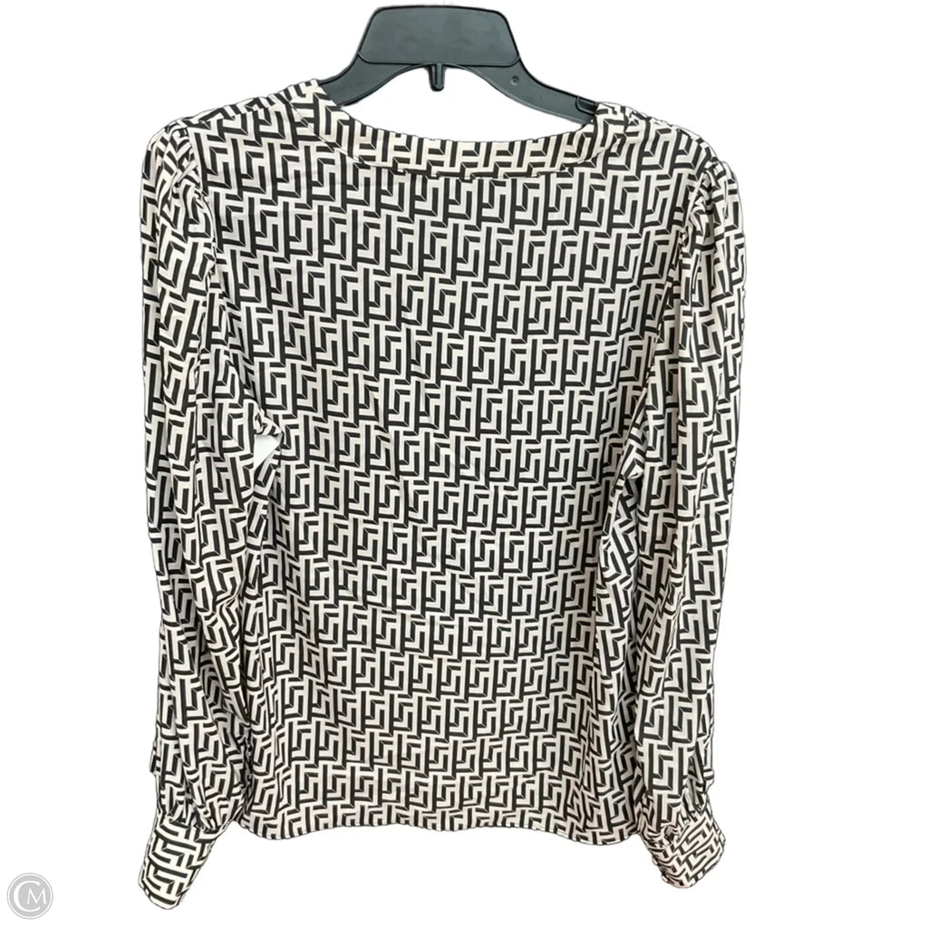 Top Long Sleeve By Express In Geometric Pattern, Size: M
