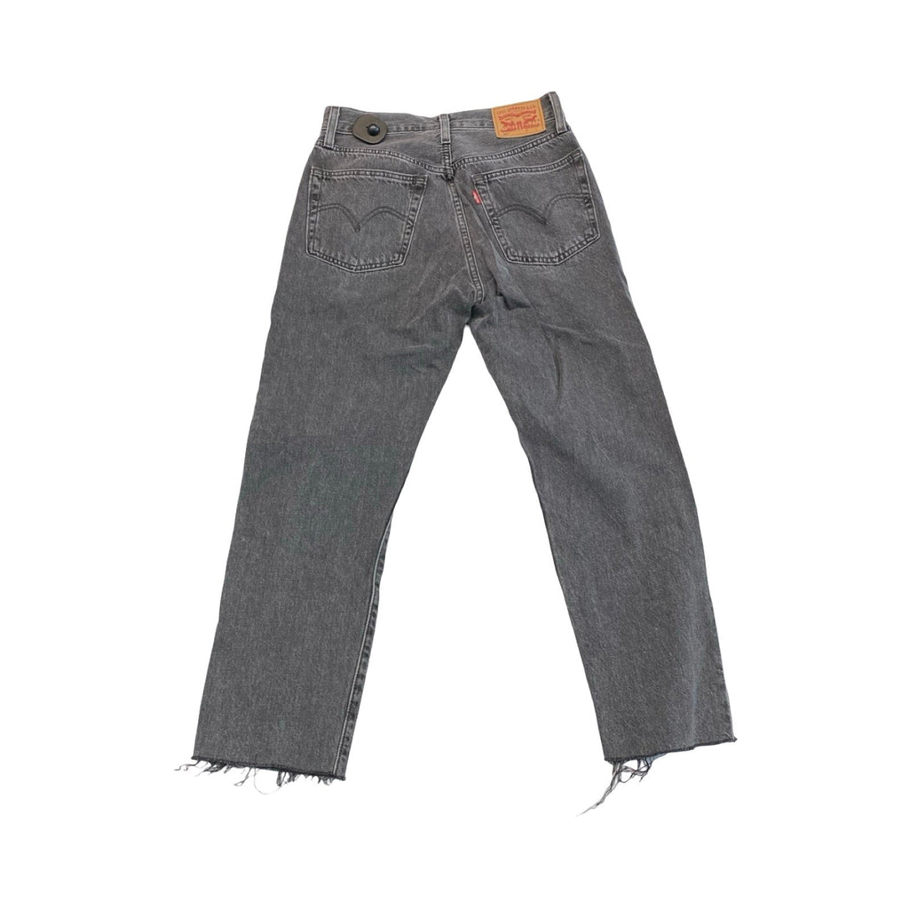 Jeans Straight By Levis In Black Denim, Size:0