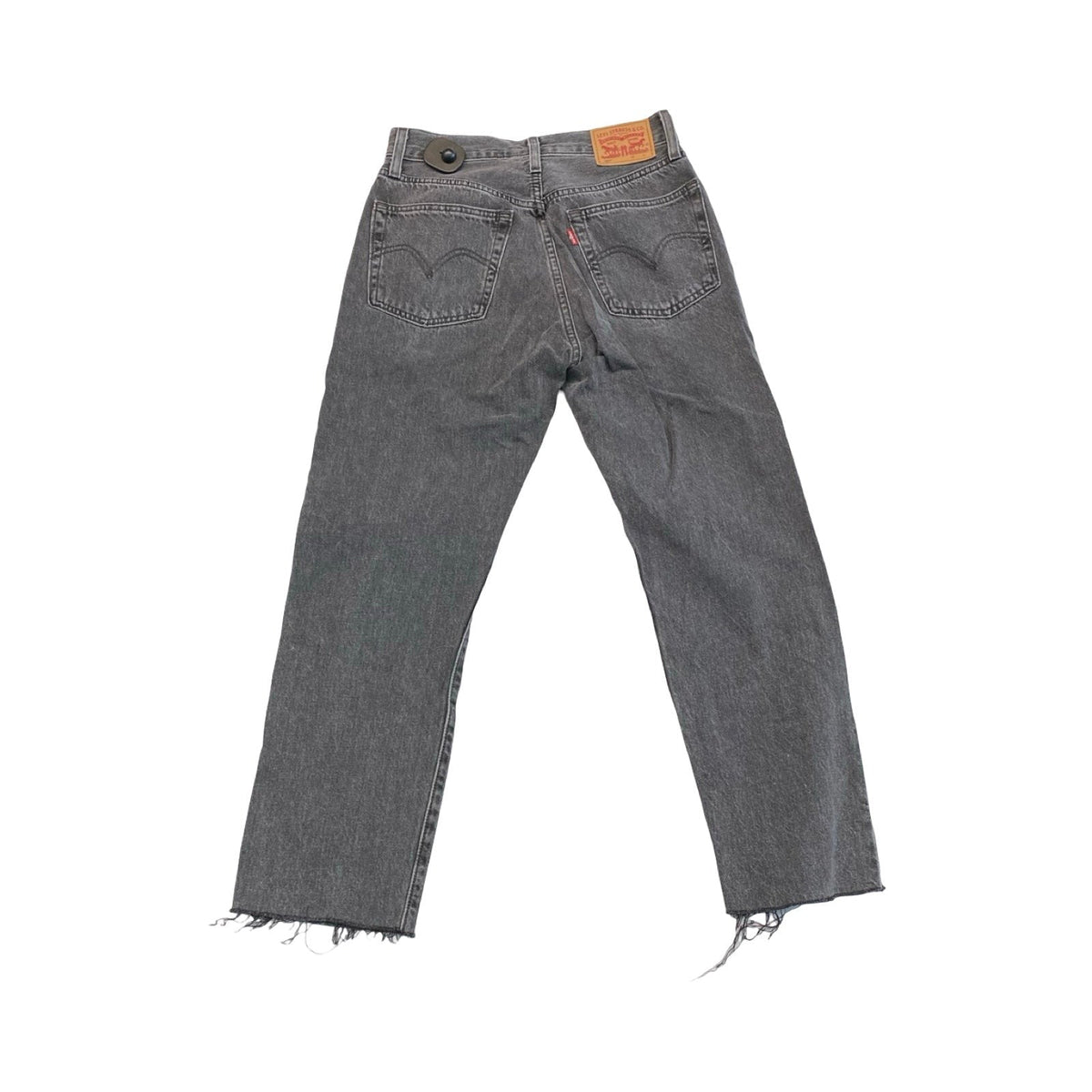 Jeans Straight By Levis In Black Denim, Size:0
