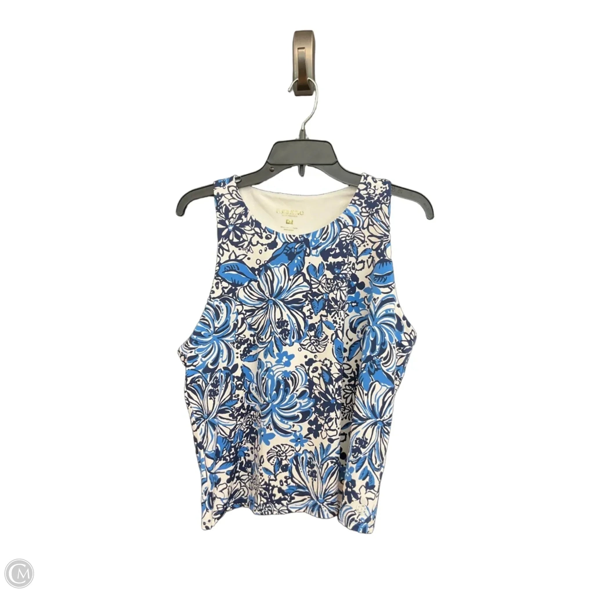 Top Sleeveless Designer By Lilly Pulitzer In Blue, Size: Xl