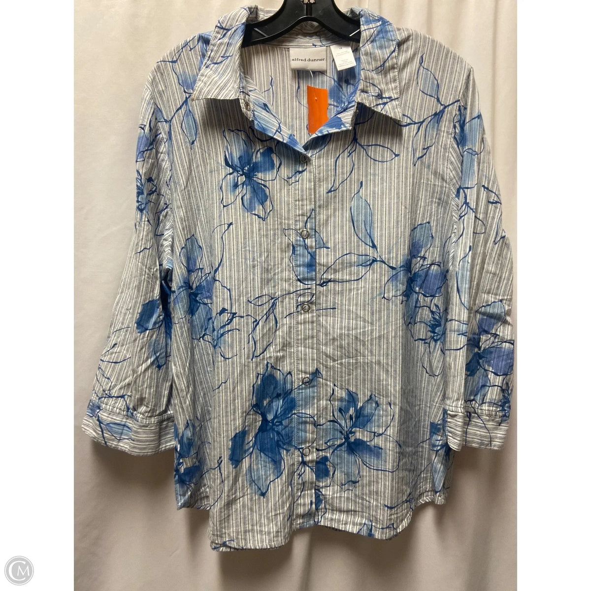 Top Long Sleeve By Alfred Dunner In Blue, Size: 1x