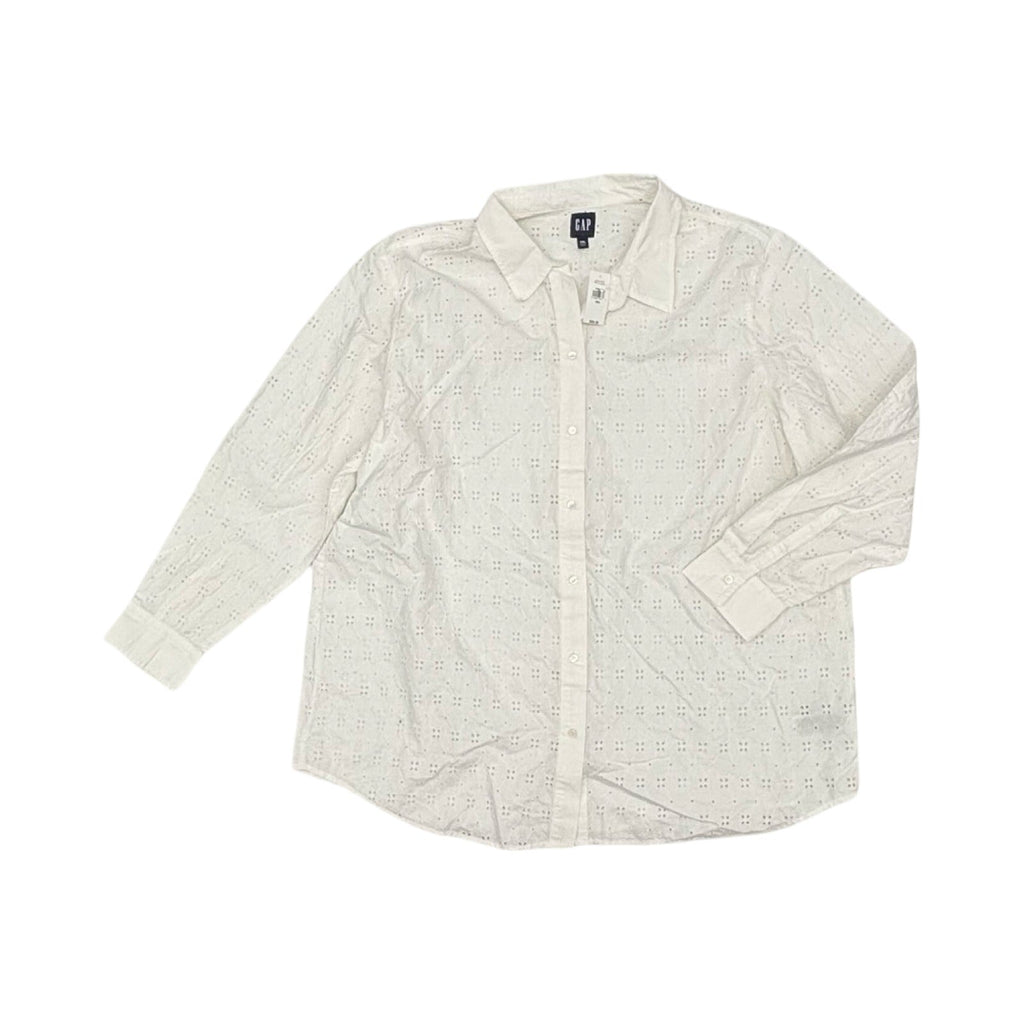 Blouse Ls By Gap In White, Size:Xxl