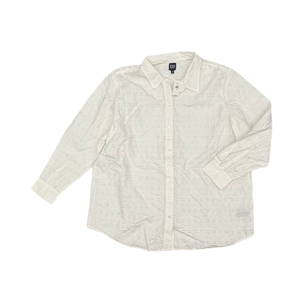 Blouse Ls By Gap In White, Size:Xxl