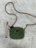 Handbag Designer By Michael Kors In Green & Tan, Size:Small