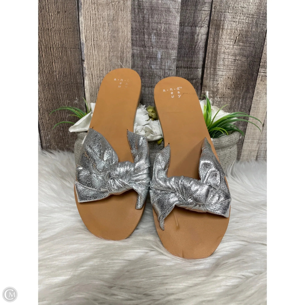 Sandals Flats By A New Day In Silver, Size: 6.5