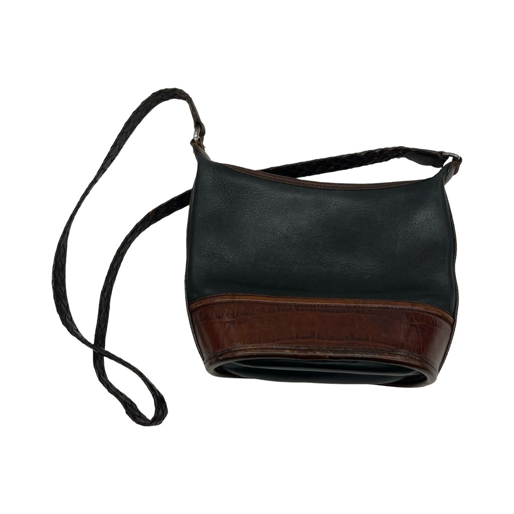 Crossbody Leather By Brighton In Black & Brown, Size:Small
