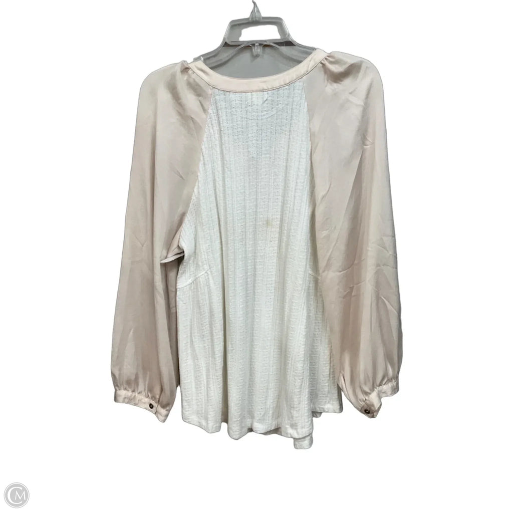 Blouse Long Sleeve By Meadow Rue In Beige, Size: Xl