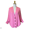 Sweater Cardigan By Dex In Pink, Size: 1x