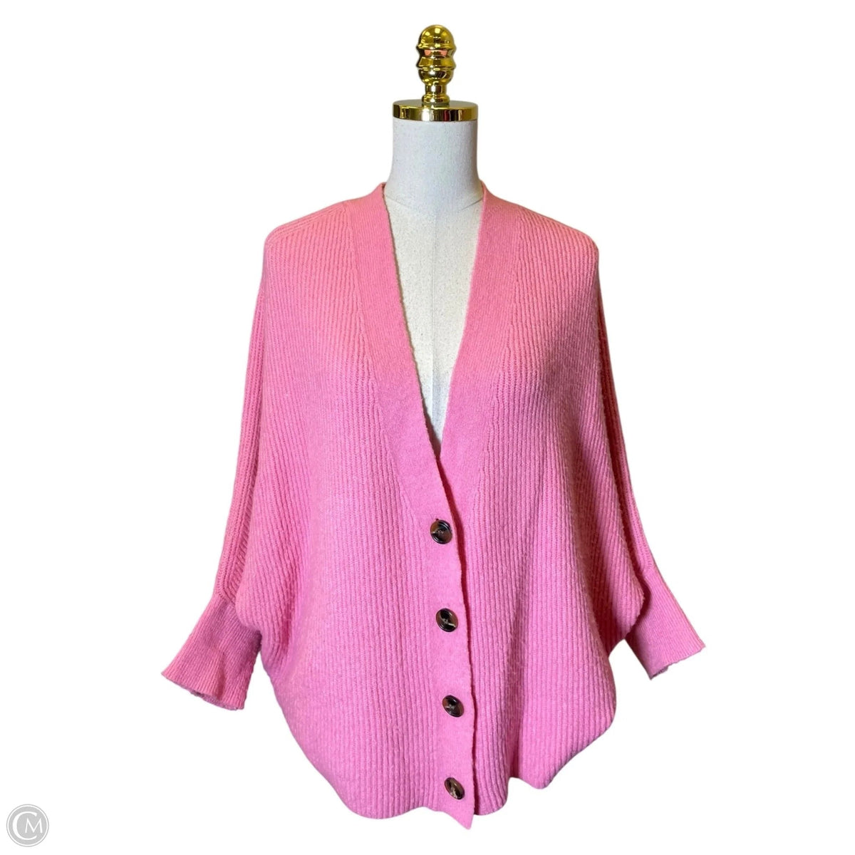 Sweater Cardigan By Dex In Pink, Size: 1x