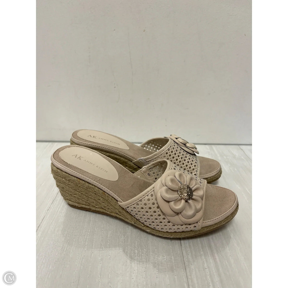 Shoes Heels Wedge By Anne Klein In Cream, Size: 8